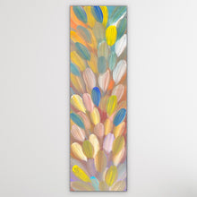 Load image into Gallery viewer, "Bush Medicine Leaves" original Aboriginal painting by Roseanne Morton Petyarre, 116cm x 32cm - authentic Indigenous Australian artwork
