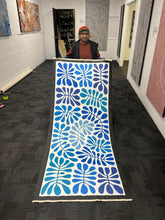 Load image into Gallery viewer, "Bended Acacia Leaves (Watiya Tjuta)" original Aboriginal painting by Debra Nangala McDonald, 201cm x 83cm - authentic Indigenous Australian artwork
