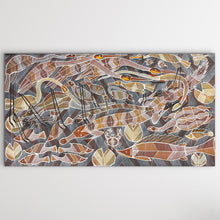 Load image into Gallery viewer, "Billabong Story" original Aboriginal painting by Eddie Blitner, 161cm x 87cm - authentic Indigenous Australian artwork
