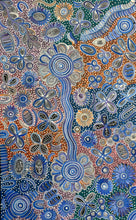 Load image into Gallery viewer, "Bush Flowers" Aboriginal painting by Bernadine Johnson Kemarre displayed in modern room setting

