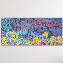 Load image into Gallery viewer, "Pututju" Rhoda Tjitayi 197cm x 89cm Large aboriginal art showing caterpillar tracks
