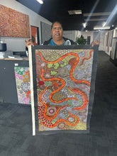 Load image into Gallery viewer, "My Country" by Julieanne Turner Nungurrayi - detail view of Aboriginal painting, 116cm x 70cm
