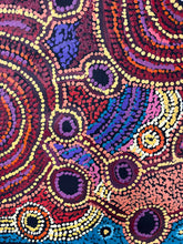 Load image into Gallery viewer, "Nguru Minyma Kutjara" Daisybell Kulyuru 62cm x 58cm original dot painting close up
