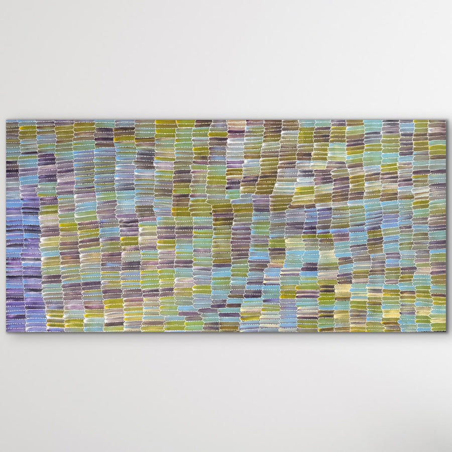 "Yam Dreaming" Jeannie Mills Pwerle 212cm x 105cm large Aboriginal painting