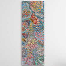 Load image into Gallery viewer, Blue, orange Aboriginal art "Yam Dreaming" Rachael Nambula 199cm x 72cm

