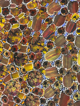 Load image into Gallery viewer, "Yam Dreaming" Rachael Nambula 95cm x 89cm buy utopian Indigenous artwork from Adelaide gallery
