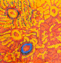 Load image into Gallery viewer, "Kapi Tjukul (Rock Holes)" by Yaritji Heffernan - detail view of Aboriginal painting, 30cm x 30cm
