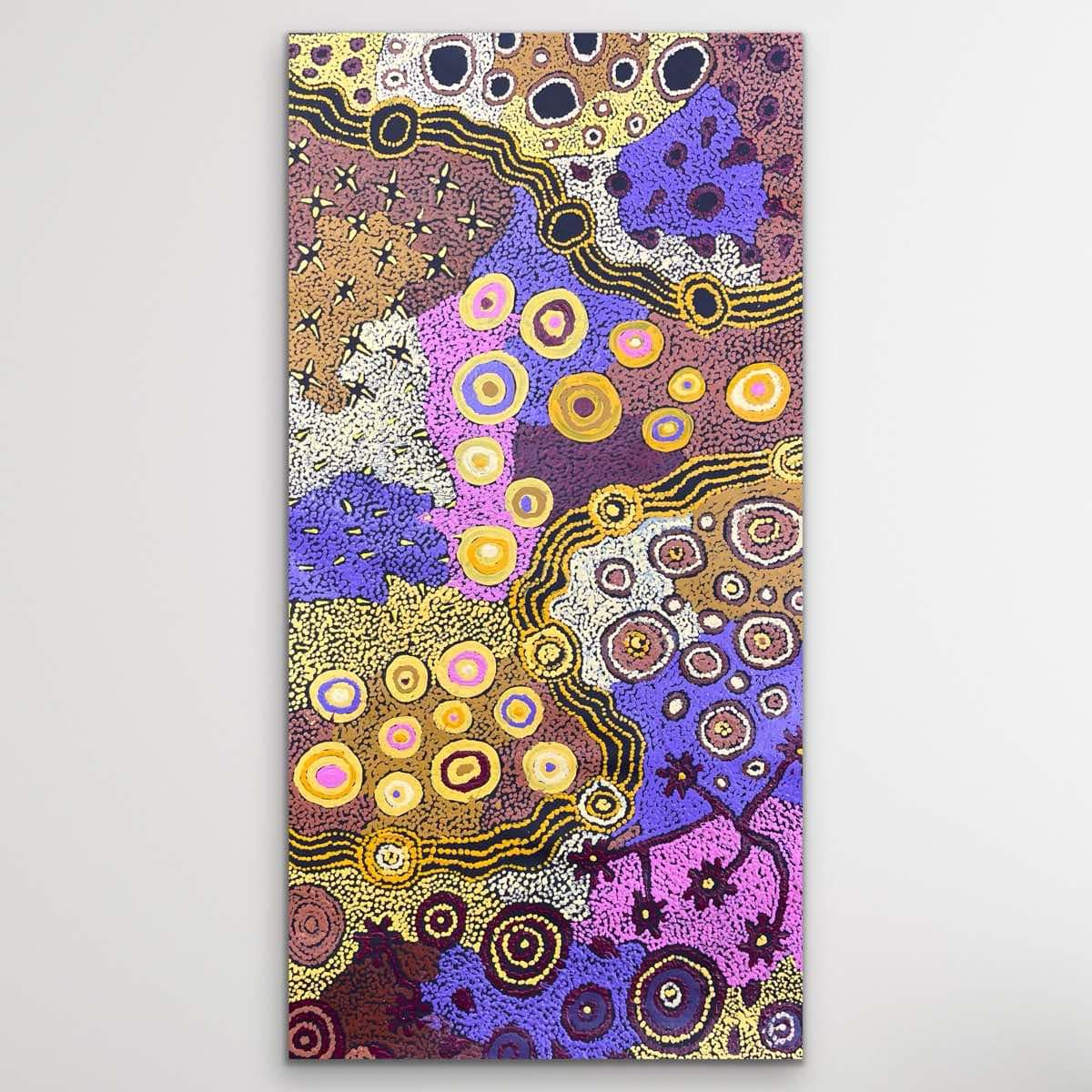 "Malilu" original Aboriginal painting by Kay Baker Tunkin, 119cm x 69cm - authentic Indigenous Australian artwork