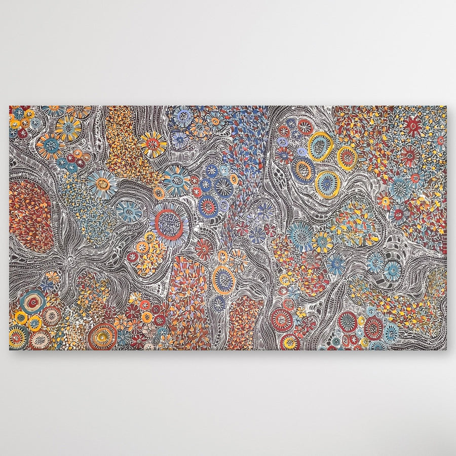 "My Country" original Aboriginal painting by Abie Loy Kemarre, 170cm x 95cm - authentic Indigenous Australian artwork
