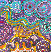 Load image into Gallery viewer, "Pututju (Caterpillar Dreaming)" by Rhoda Tjitayi - detail view of Aboriginal painting, 60cm x 59cm
