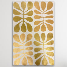 Load image into Gallery viewer, Acacia Leaves (Watiya Tjuta) by Debra Nangala McDonald, a gold and light cream artwork featuring stylised acacia leaves
