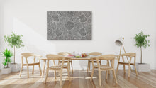 Load image into Gallery viewer, "Water Dreaming" by Alison Daniels - wall display view showing scale of Aboriginal painting, 113cm x 72cm
