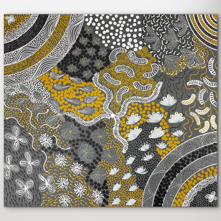 "Women's Ceremony" original Aboriginal painting by Alvira Bird Mpetyane, 106cm x 95cm - authentic Indigenous Australian artwork