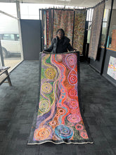Load image into Gallery viewer, artist photo of "Pututju (Caterpillar Dreaming)" Rhoda Tjitayi 202cm x 84cm
