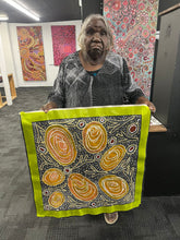 Load image into Gallery viewer, "Seven Sisters" Pollyanne Smith Tjungkaya 60cm x 59cm artist photo in Art by Farquhar Indigenous art gallery
