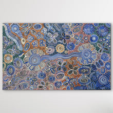Load image into Gallery viewer, "Bush Flowers" original Aboriginal painting by Bernadine Johnson Kemarre, 106cm x 66cm - authentic Indigenous Australian artwork
