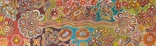 Load image into Gallery viewer, Colorful Aboriginal art pattern with flowers and abstract designs.
