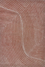 Load image into Gallery viewer, Large Bush Onion Dreaming painting by Tansy Martin, 118cm x 80cm canvas covered in fine white dots forming curved pathways.
