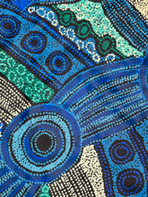Load image into Gallery viewer, Detail of colour and texture in Minyma Malilu painting by Clarise Tunkin
