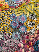 Load image into Gallery viewer, Yellow, blues, pink in Awelye by Karen bird Ngale
