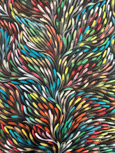 Load image into Gallery viewer, "Bush Medicine Leaves" Aboriginal art by Rayleen Pula Price - close-up detail, 92cm x 87cm
