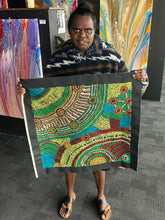 Load image into Gallery viewer, "Minyma Kutjara" original Aboriginal painting by Cassyanne Woods, 60cm x 57cm - authentic Indigenous Australian artwork
