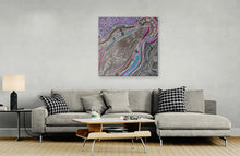 Load image into Gallery viewer, "Minyma Kutju" by Dalmisha Ken displayed on wall - original Aboriginal painting, 91cm x 91cm
