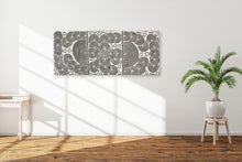 Load image into Gallery viewer, "My Special Homeland (Papunya)" by Debra Nangala McDonald in contemporary bedroom setting - original Aboriginal painting, 149cm x 61cm
