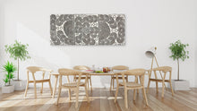 Load image into Gallery viewer, "My Special Homeland (Papunya)" by Debra Nangala McDonald in minimalist interior - authentic Indigenous Australian artwork, 149cm x 61cm
