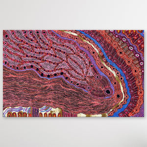 "Rainbow Serpent (Wanampi)" Debra Umala 198cm x 122cm