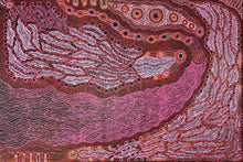 Load image into Gallery viewer, "Rainbow Serpent (Wanampi)" by Debra Umala - wall display view of original Aboriginal artwork
