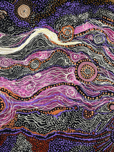 Load image into Gallery viewer, "Minyma Malilu" Aboriginal art by Carolanne Ken - close-up detail, 142cm x 70cm

