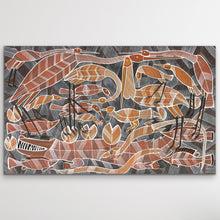 Load image into Gallery viewer, "Billabong Story" original Aboriginal painting by Eddie Blitner, 143cm x 87cm - authentic Indigenous Australian artwork
