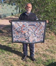 Load image into Gallery viewer, "Billabong Story" original Aboriginal painting by Eddie Blitner, 89cm x 63cm - authentic Indigenous Australian artwork
