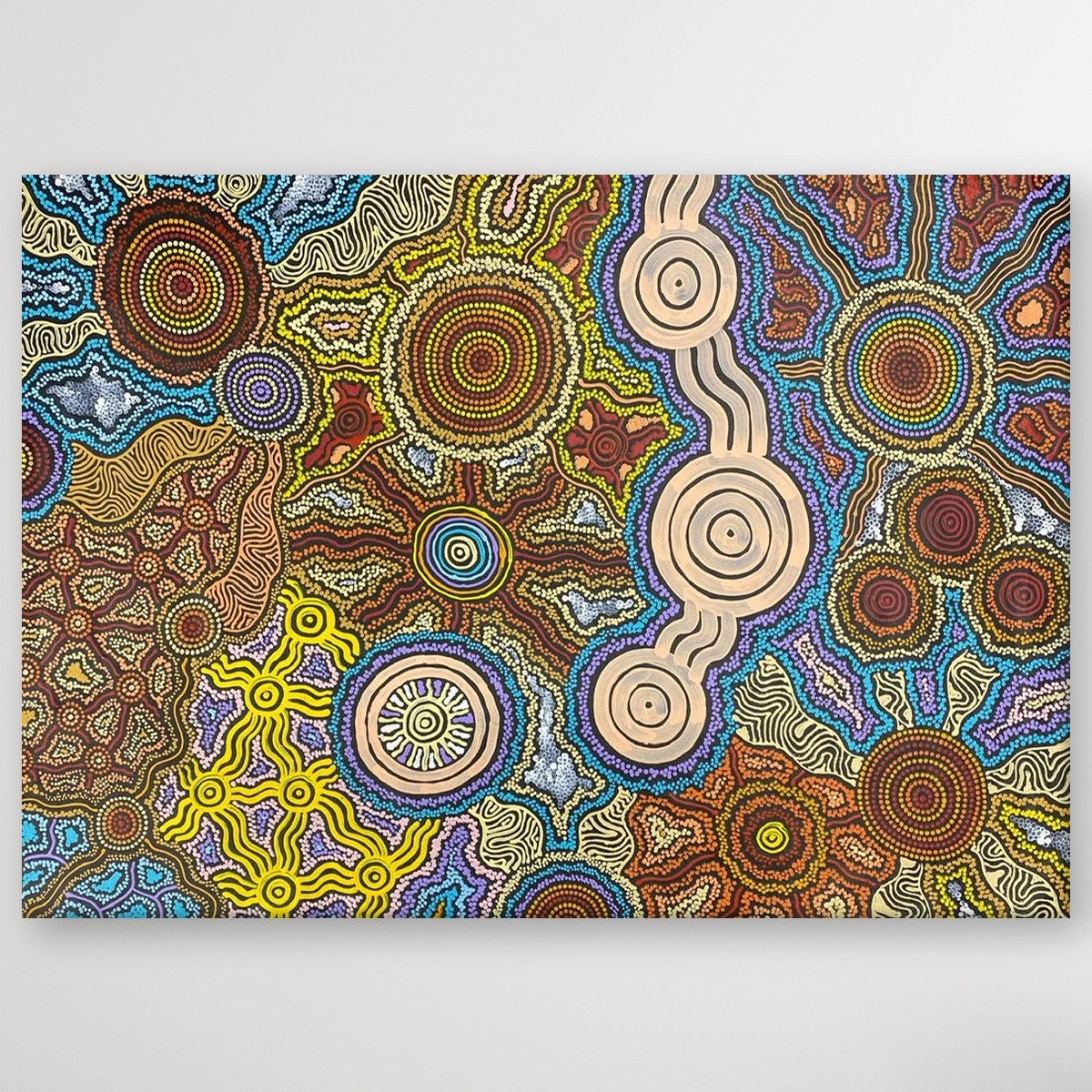 "My Country" original Aboriginal painting by Farron Furber Jampitjinpa, 117cm x 83cm - authentic Indigenous Australian artwork