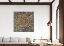 Load image into Gallery viewer, "Wild Flower" by Farron Furber Jampitjinpa displayed in modern living room - original Aboriginal painting, 138cm x 138cm
