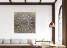 Load image into Gallery viewer, "My Country / Budgerigar" by Farron Furber Jampitjinpa displayed on wall - original Aboriginal painting, 139cm x 140cm

