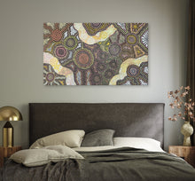 Load image into Gallery viewer, "Country Landscape" Aboriginal painting by Farron Furber Jampitjinpa displayed in modern room setting
