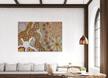 Load image into Gallery viewer, "My Country" by Farron Furber Jampitjinpa displayed in modern living room - original Aboriginal painting, 178cm x 120cm
