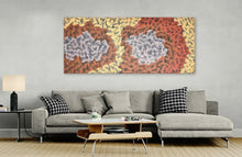 Load image into Gallery viewer, "Sand Dunes" by Farron Furber Jampitjinpa displayed in modern living room - original Aboriginal painting, 200cm x 86cm
