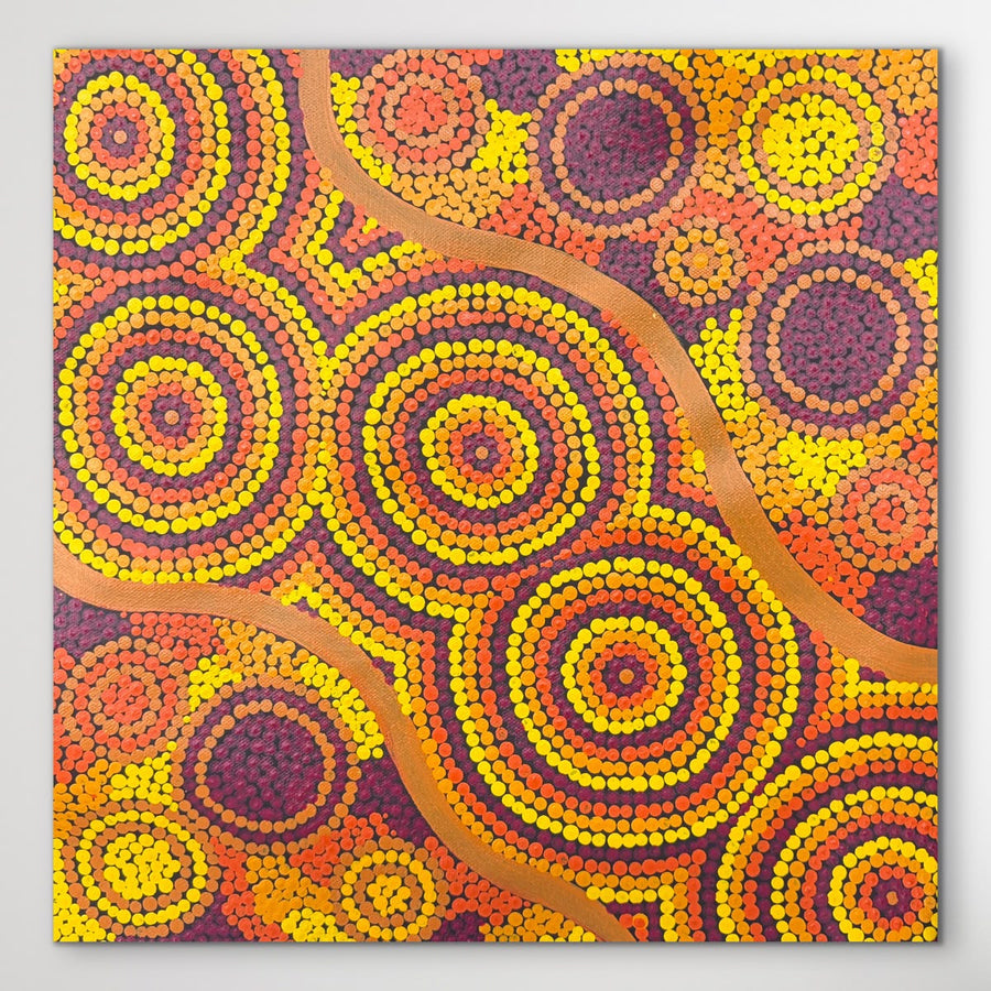 "Wanampi Tjukurpa (Piltati)" Tanya Martin Tiger 30cm x 30cm, original Aboriginal painting