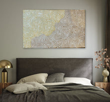 Load image into Gallery viewer, "Tingari" by George Hairbrush Tjungurrayi displayed on wall - original Aboriginal painting, 156cm x 96cm
