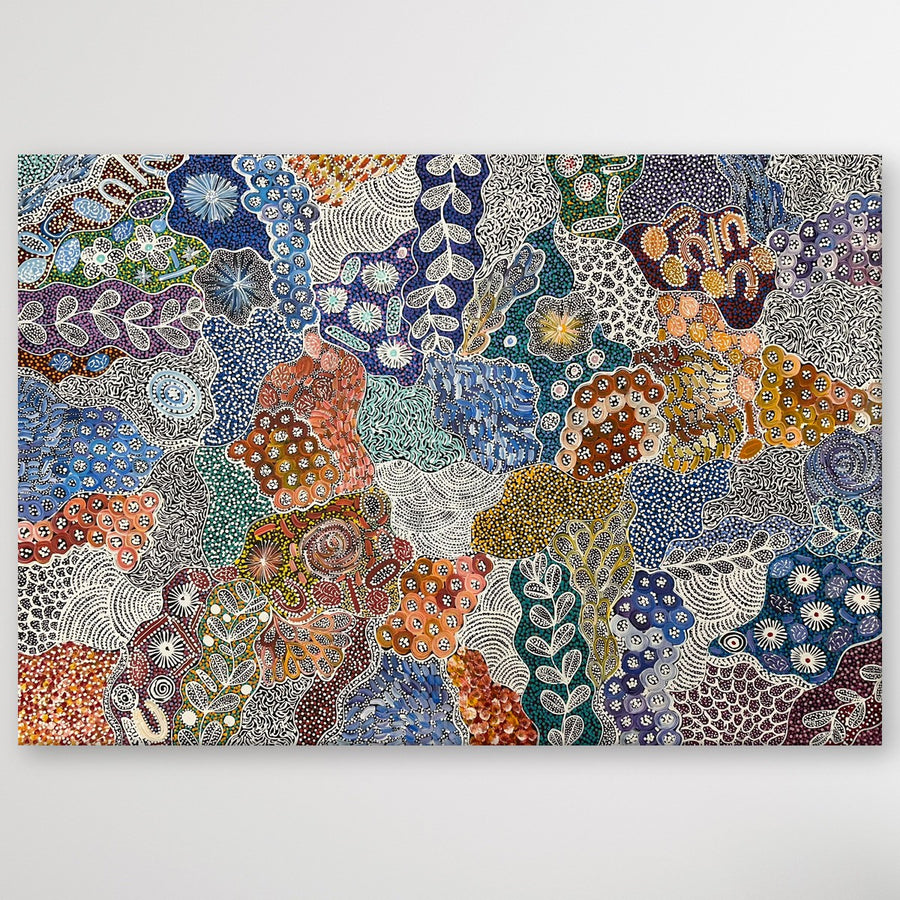 "My Country (Utopia)" original Aboriginal painting by Janet Golder Kngwarreye, 153cm x 108cm - authentic Indigenous Australian artwork