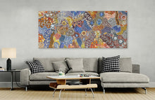 Load image into Gallery viewer, "My Country (Utopia)" by Janet Golder Kngwarreye - wall display view, 211cm x 89cm

