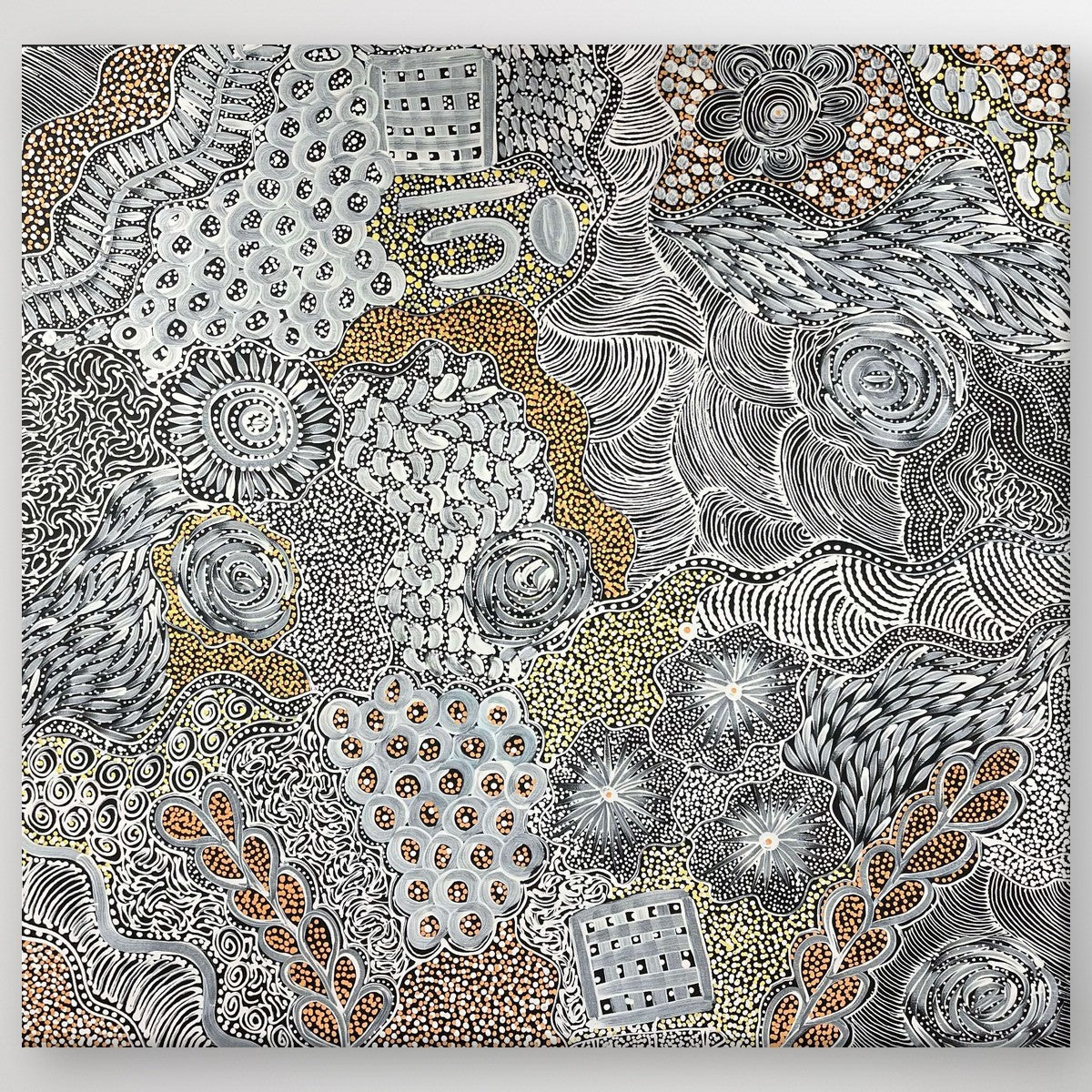 "My Country (Utopia)" original Aboriginal painting by Janet Golder Kngwarreye, 93cm x 89cm - authentic Indigenous Australian artwork