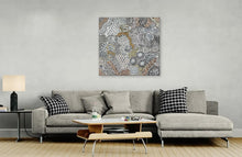 Load image into Gallery viewer, "My Country (Utopia)" Aboriginal painting by Janet Golder Kngwarreye displayed in modern room setting
