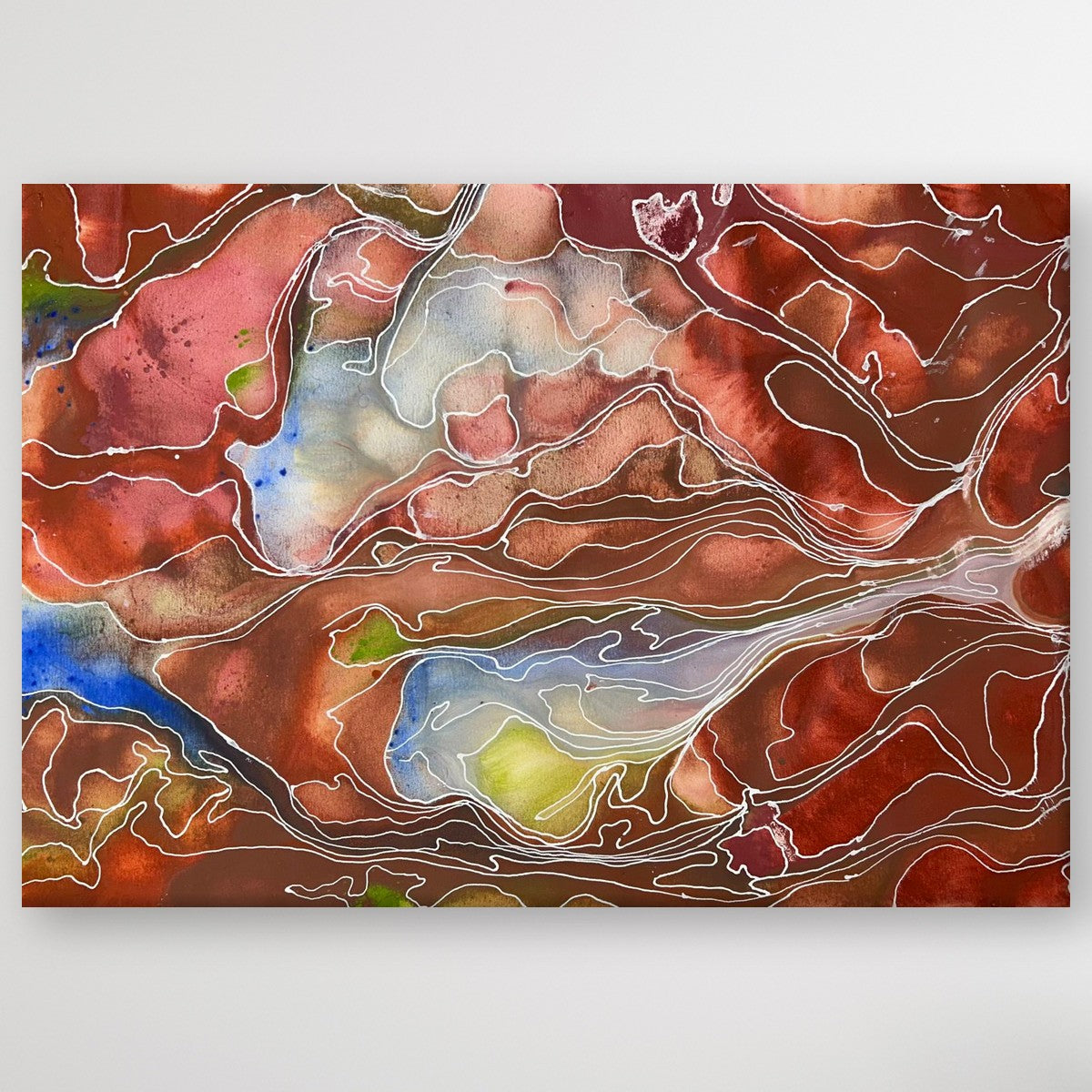 "Pantu (Salt Lake)" original Aboriginal painting by Janice Stanley, 100cm x 69cm - authentic Indigenous Australian artwork