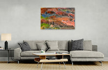 Load image into Gallery viewer, "Pantu (Salt Lake)" by Janice Stanley - alternate wall display, 116cm x 74cm - Aboriginal art
