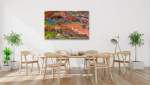 Load image into Gallery viewer, "Pantu (Salt Lake)" Aboriginal art by Janice Stanley - displayed on wall, 116cm x 74cm
