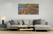 Load image into Gallery viewer, "Pantu (Salt Lake)" by Janice Stanley - alternate wall display, 143cm x 75cm - Aboriginal art

